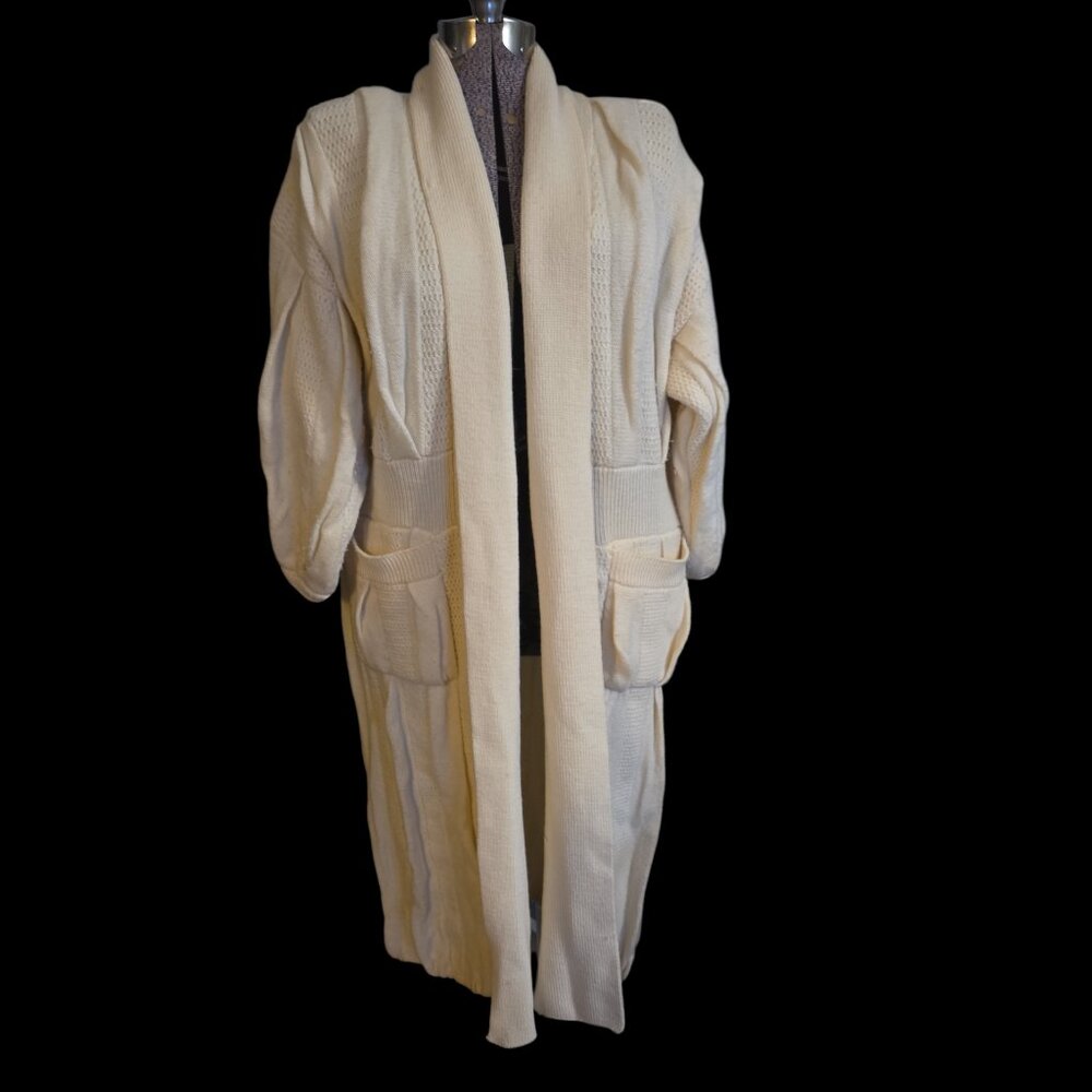 Plus Size Vintage 1980's-90's Brenda Serper Knit Cocoon Sweater Coat Unlined